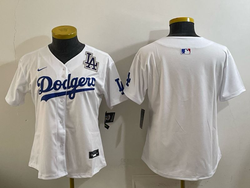 Youth 2025 Los Angeles Dodgers Blank White Game Nike MLB Jersey style 006->youth mlb jersey->Youth Jersey